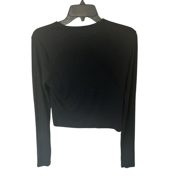 Abercrombie And Fitch Ribbed Top Black Cropped Size L - Picture 3 of 3